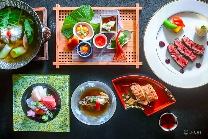Kaiseki multi-course banquet meal