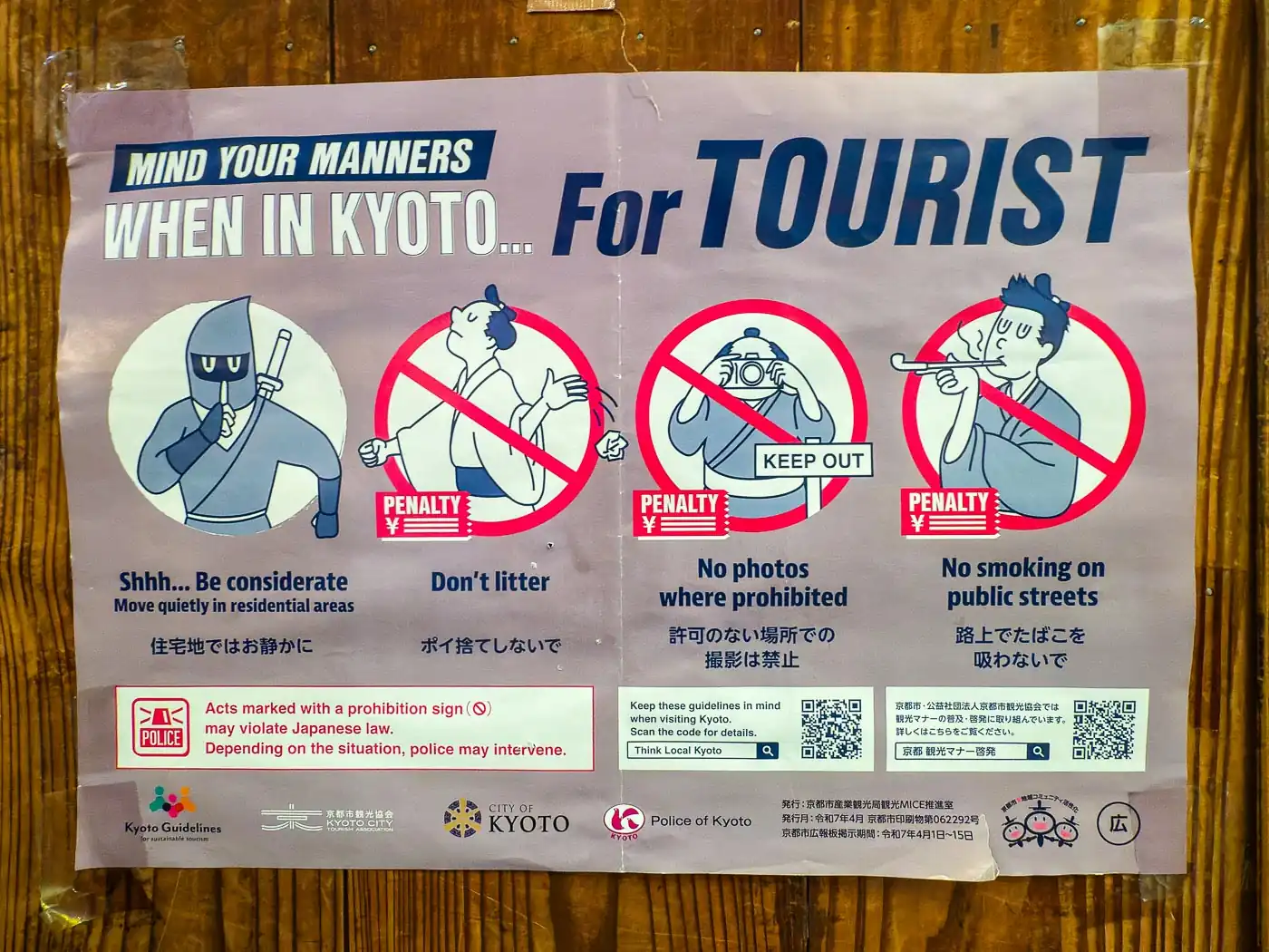 When in Kyoto manners poster