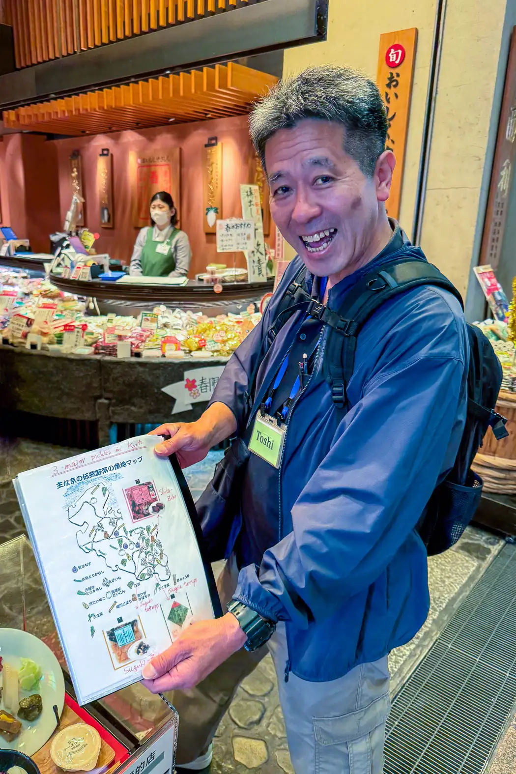 Toshi-san my tour guide at Nishiki Market