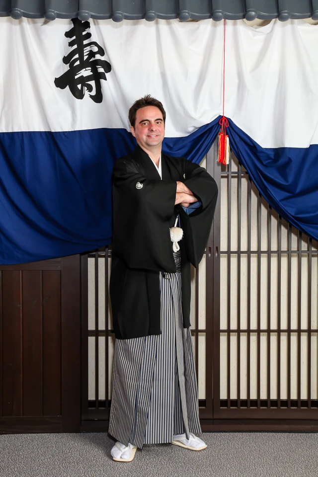 Chris P King (me) in my wedding kimono 2014