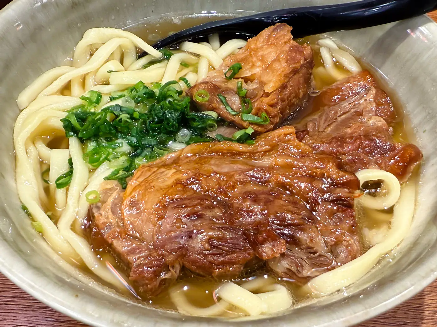 Agu pork soba, an Okinawan speciality I ate on the Shinjuku food tour